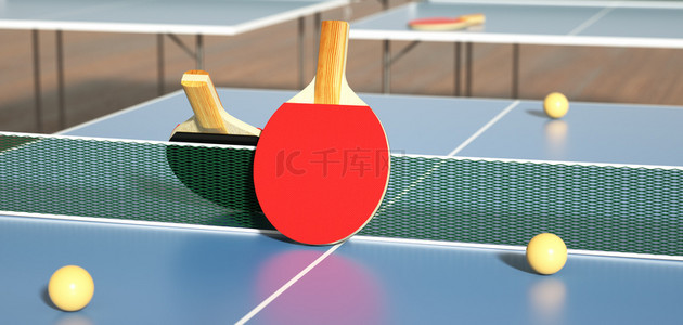 乒乓球背景背景图片_东京奥运会乒乓球小清新C4D背景