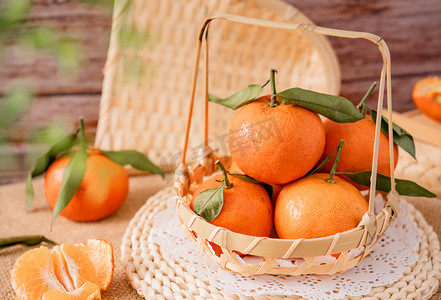 水果营养新鲜桔子柑橘摄影图配图