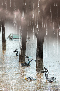 震撼背景图片_暴雨预防洪水抗洪救灾背景