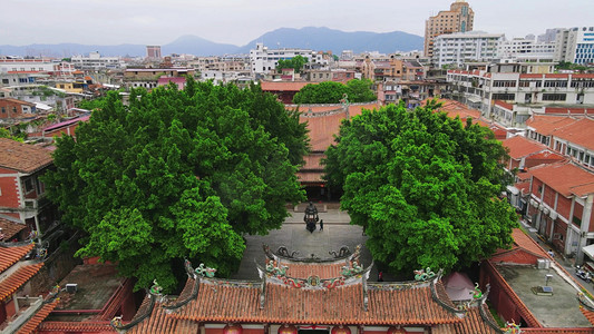 航拍福建泉州著名旅游景点天后宫