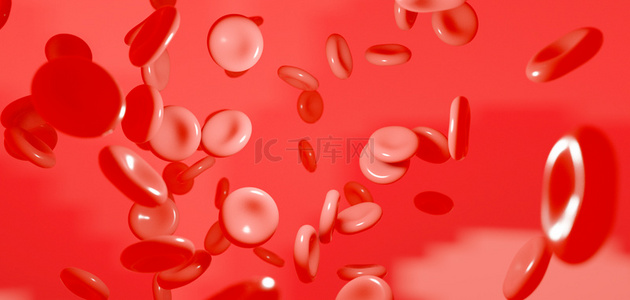 科技病毒背景图片_C4D细胞红色 背景