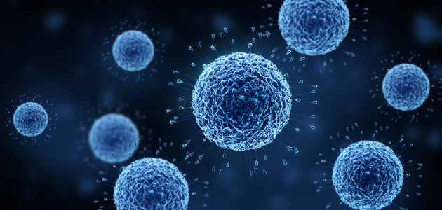 预防疫情海报背景图片_细菌病毒微生物蓝色