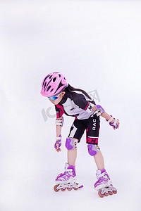 轮滑运动体育项目人像儿童轮滑摄影图配图