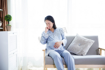 孕吐孕妇三胎人像生活方式摄影图配图