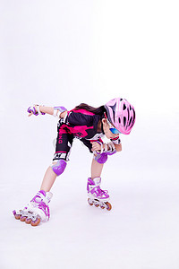 轮滑健身体育健身项目儿童轮滑摄影图配图