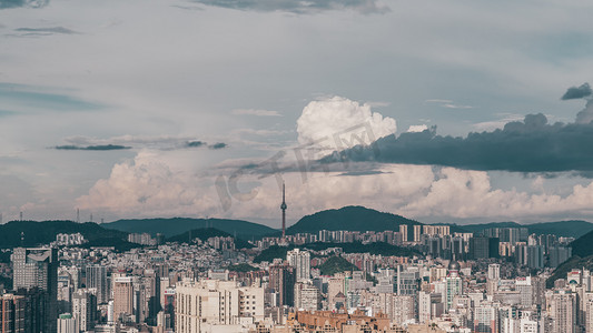 贵阳城市摄影照片_电视塔中午城市贵阳摄影摄影图配图