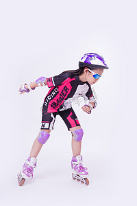 轮滑运动健身儿童轮滑体育摄影图配图