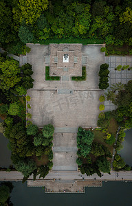 黔灵山公园八月碑广场航拍摄影图配图