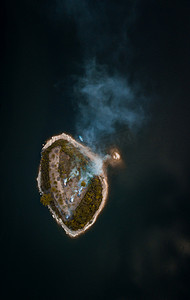 孤岛中午岛湖面摄影摄影图配图