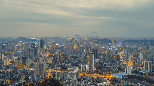 贵州城市夜景摄影照片_风光傍晚建筑城市摄影摄影图配图
