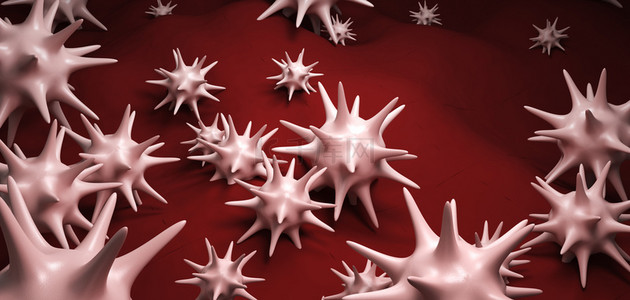 细胞海报背景图片_C4D细胞病毒