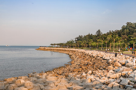 珠海海岸下午海岸路面拍摄摄影图配图