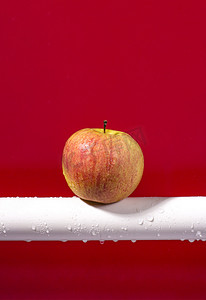 蔬果棚拍一个苹果千禧红红色摄影图配图