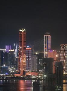 澳门城市摄影照片_珠海地标建筑夜晚城市山上拍摄摄影图配图