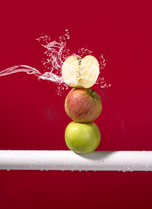 蔬果棚拍苹果红绿苹果千禧红摄影图配图