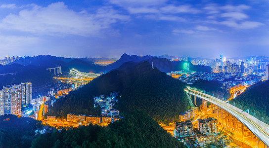 城市夜景夜晚楼城市灯光光摄影图配图