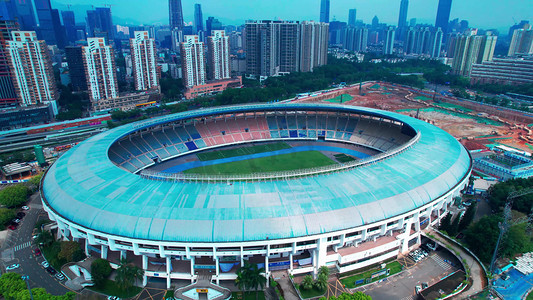 深圳市地标体育中心建筑航拍