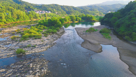 大自然青山绿水山谷河流田园风光