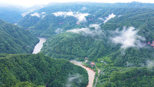 风景重庆四面山森林大自然云雾缭绕自然风光自然风景大好河山