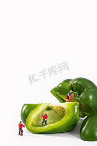 青椒有机营养蔬菜创意摄影图配图