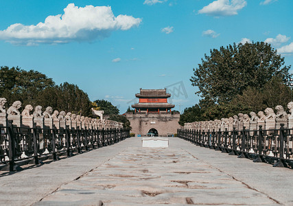 免费建党节摄影照片_红色旅游白天卢沟桥的狮子室外空镜摄影图配图