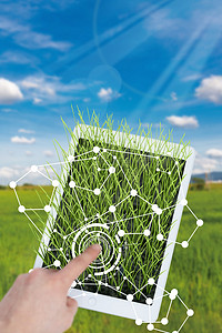 一键更新背景图片_农业科技科技平板绿色系简约绿色农业