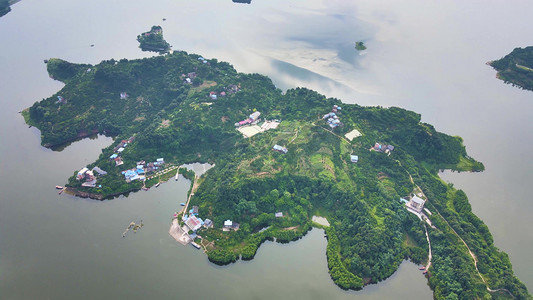 重庆风景摄影照片_风景重庆航拍长寿湖景区航拍自然风景祖国山河大好