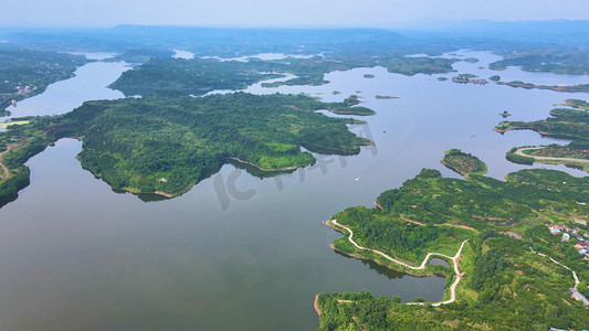 风景重庆航拍长寿湖景区航拍自然风景祖国山河大好河山自然风光