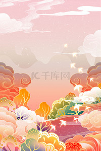 复古中国风国潮背景图片_国潮花朵花卉背景素材