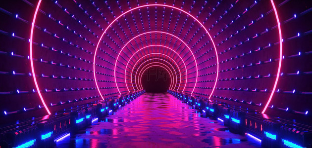 科技圆形隧道c4d