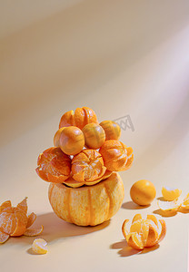 蔬果棚拍橘子水果蔬果创意摄影图配图