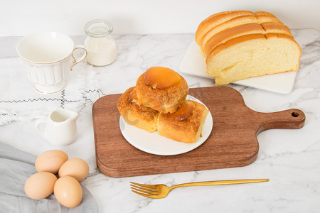 西式面包早餐营养烘焙摄影图配图