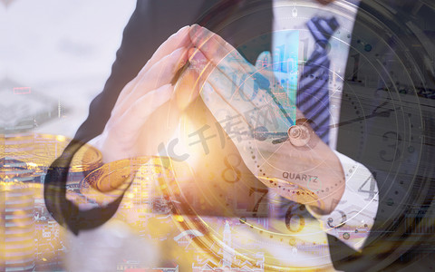 手手势商务科技金融摄影图配图金融理财合成
