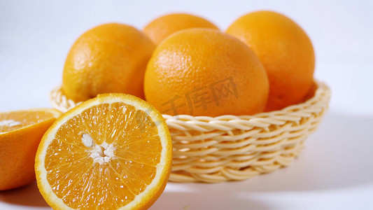 新鲜水果橙子鲜橙摆拍生鲜广告素材