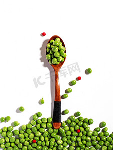 蔬菜棚拍青豆绿色食材创意摄影图配图