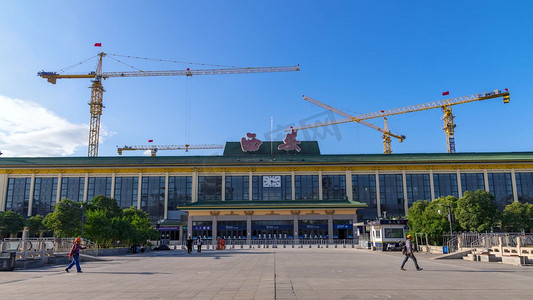 西安城市地标建筑火车站西安站