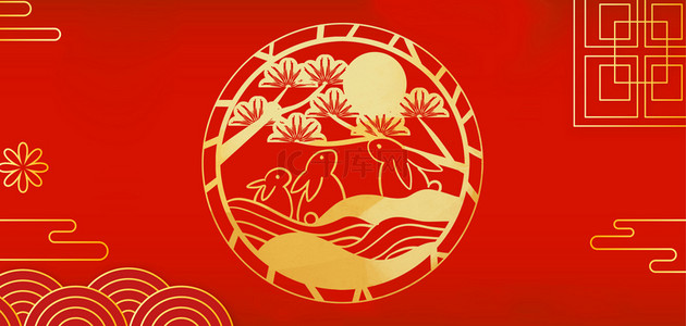 金色中秋节贺卡背景图片