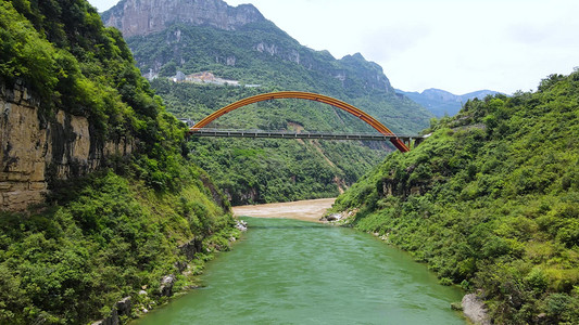 贵州遵义赤水河河流航拍自然风景