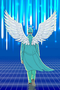 天使医生绿色背景中国医师节医生听诊器简约清新背景中国医师节中医