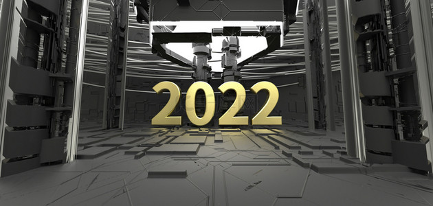 新年2022金属科技背景元旦