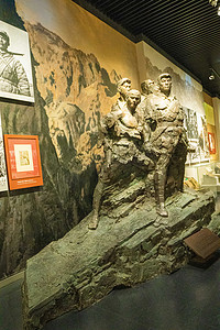 中国抗战摄影照片_抗战纪念馆白天纪念馆内的浮雕室内无摄影图配图