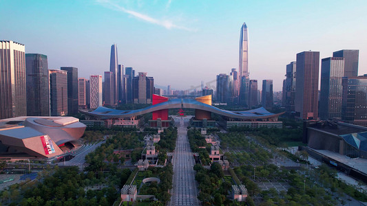 深圳市民中心城市中心建筑航拍