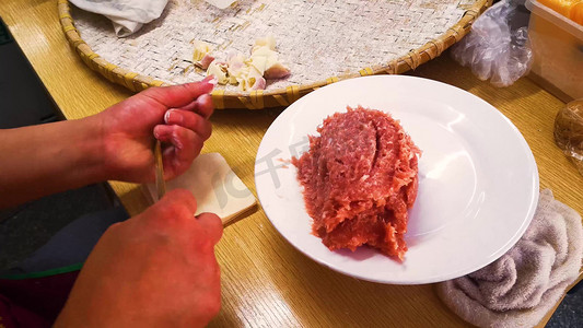 福建古田摄影照片_街边小吃福建沙县美食手工包馄饨