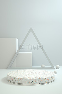 立方体背景图片_c4d电商展台浅白色3d展台