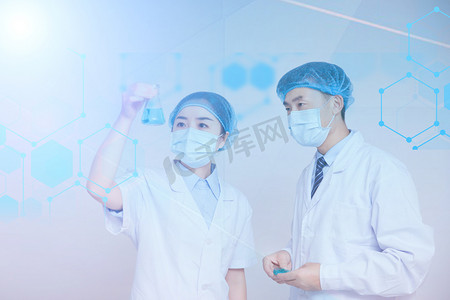 科技医疗试管科研人像显微镜科学摄影图配图科研 实验 人像 化学 生物 制药 医疗
