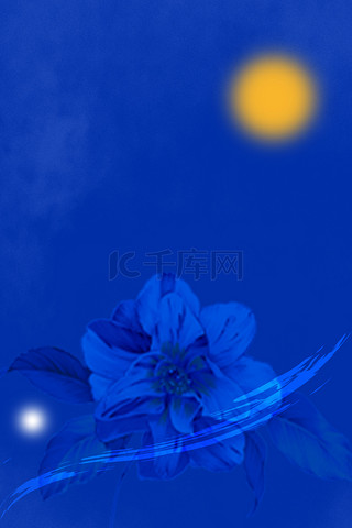 克莱因蓝背景图片_克莱因蓝唯美花朵