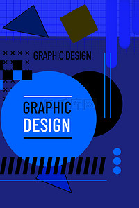 蓝色底纹设计背景图片_克莱因蓝几何图形蓝色电商风
