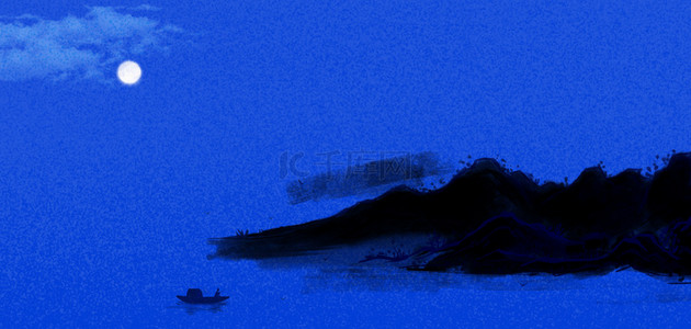 克莱因蓝背景图片_克莱因蓝山水背景