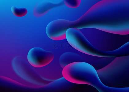 蓝紫红色液体抽象背景