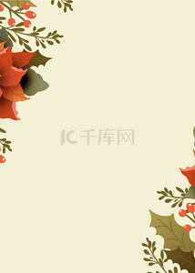 漂亮的水彩花背景图片_复古精美的红色水彩花壁纸